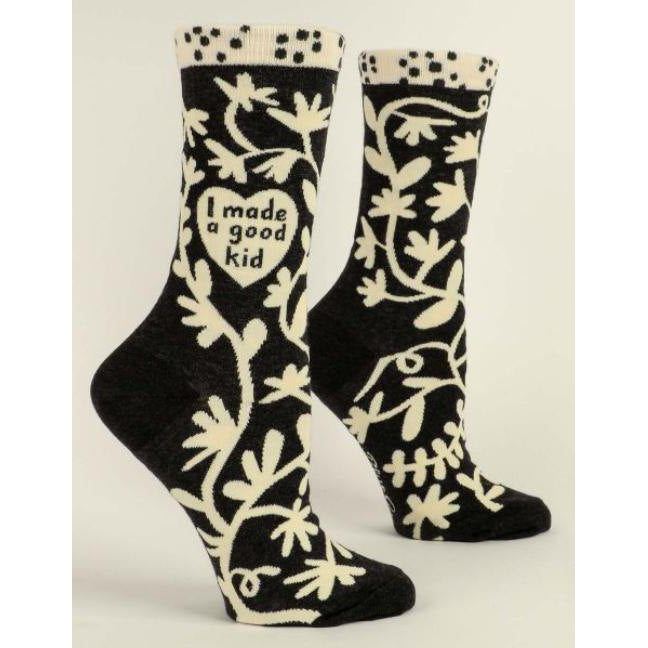WOMEN'S SOCK | I MADE A GOOD KID-socks-BLUE Q-Coriander