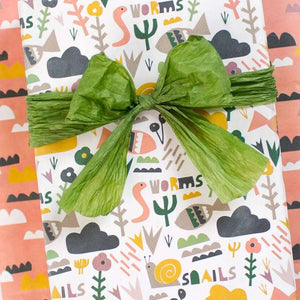 WORMS WRAPPING PAPER-Gift Wrap-WRAPPILY-Coriander